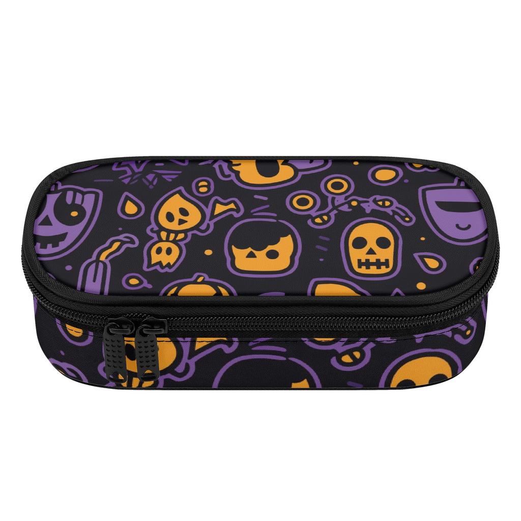 Pencil Case Large Capacity Full Zipper Closure 300D Polyester with Main Compartment Mesh Pocket and Pen Slots for Everyday Study