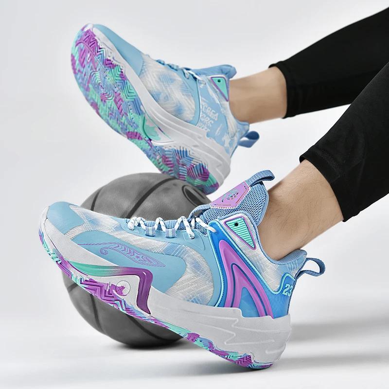 Spring Men'S Shoes New Net Surface Breathable Basketball Sports Shoes Sports Cushioning Leisure Running Shoes