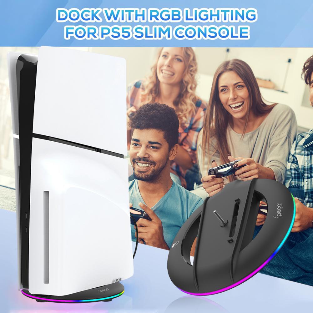 Vertical Stand Non-Slip Base Stand Holder Stable Display Stand Base Console Stand for PS5 Slim Console Disc and Digital