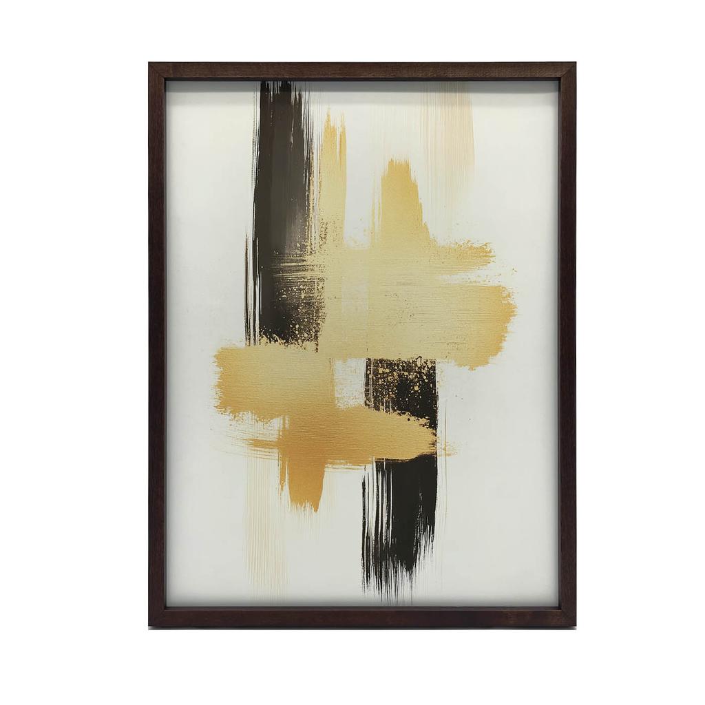 Contrast Gold and Black Contrast Gold and Black, 30X40 Cm, White Wooden Frame, 230 Gsm Matte Paper
