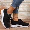 Fashion Spring Autumn Breathable Knitted Sneakers Women 2025 Plus Size Non Slip Sport Shoes Woman Comfort Soft Sole Flats Shoes Female