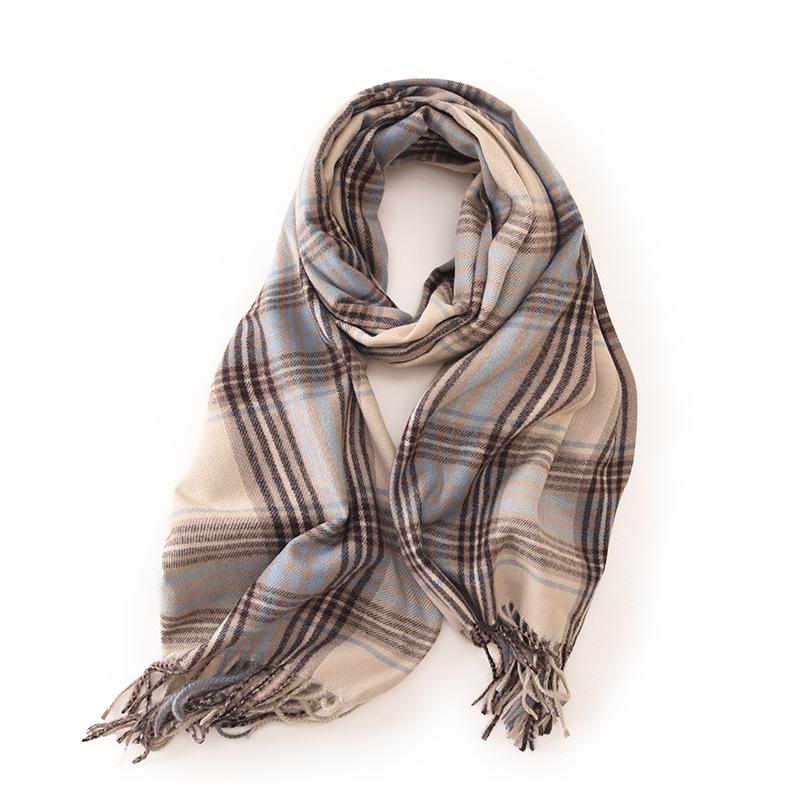 Thick Winter Warm Scarf New Women Plaid Design Pashmina Shawls Cashmere Shawl Lady Wrap Tassel Scarves Knitted
