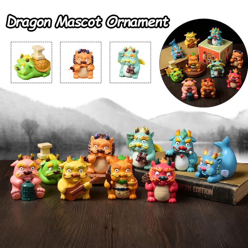 Year Of The Dragon Zodiac Mascot Ornaments Chinese Dragon Figurine Home Decor Mini Dragon Statue Resin Chinese Dragon Crafts