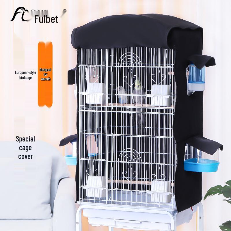 Black Phoenix Bird Cage Mesh Cover - Anti-Splash, Dust-Proof, Mosquito-Resistant, Warm Cover