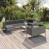 Day and Night - Day and Night Garden Furniture Set 10 Pieces and Gray Synthetic Rattan Cushions