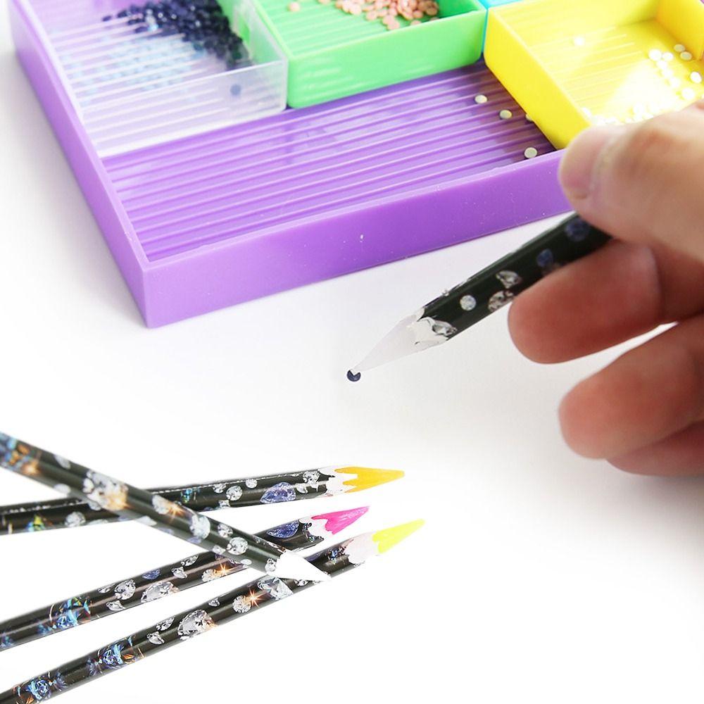 Wax Point Drill Pens Glitter Diamond Dual-ended Dotting Pen Hot Wax Pencil Cross Stitch