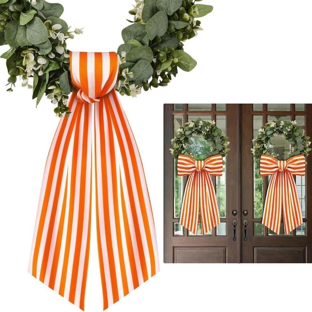 Striped Ribbon Wreath Sash DIY Garland Ribbon Adjustable Christmas Decoration Wall Decor