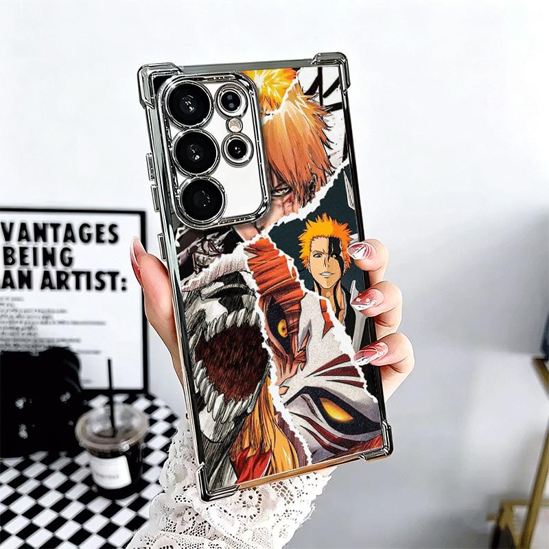 Bleach Anime Ichigo Kenpachi Plating Phone Case For Samsung Galaxy S24 S25 FE S26 Edge S23 Ultra S22 S21 Plus S20 Anti-Fall Aira