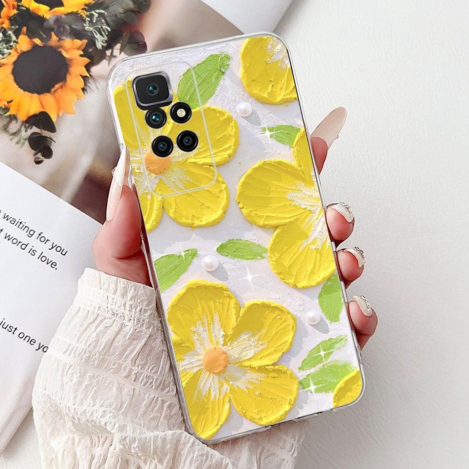 For Xiaomi Redmi 10 2022 Elegant Floral Butterfly Phone Case For Redmi10 Prime 2022 Soft Silicone TPU Cases