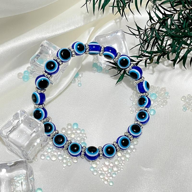 1/2/4 шт. Синие Глаза Бусины Эластичные Браслеты Модный Браслет с Подвеской 'Сглаз' Для Мужчин Женщин Ручная Работа Шарм Украшения