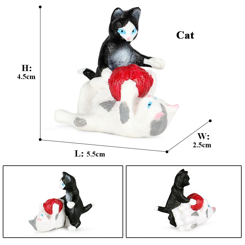Oenux Кошачий игровой комплекс Китти Бобтейл Сиамский Сфинкс Регдолл Модель Фигурка Фигурка Милое украшение Домашнее животное Детская игрушка Подарок