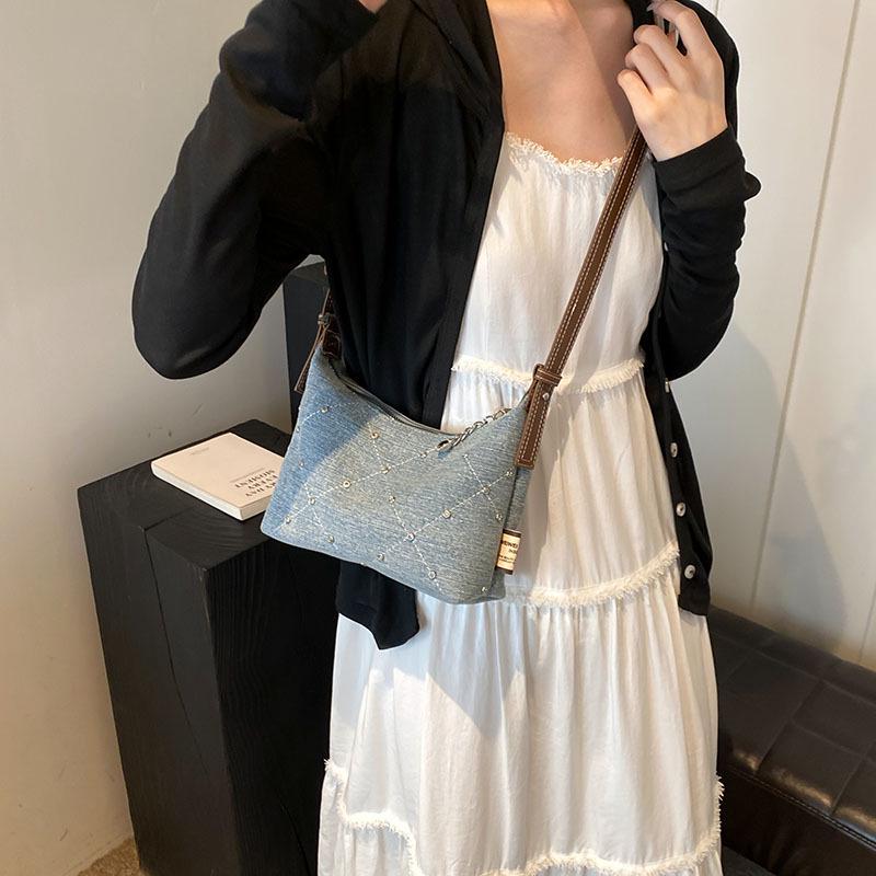 Женская джинсовая летняя модная сумка кроссбоди - Нишевый дизайн сумка-пельмень