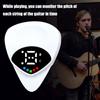 Portable Guitar Picks Tuner Guitar Tuner for Acoustic Guitars 2 in 1 Guitar Pick Digital Electronic Tuner Guitar Accessories