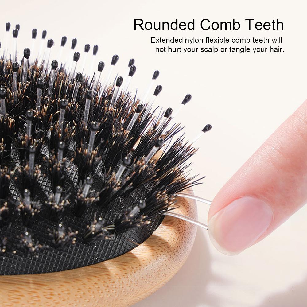 Soft Bristle Air Cushion Bamboo Comb Square Detangling Hair Brush Massage Anti Static Hair Brush Professional Salon Styling Tool
