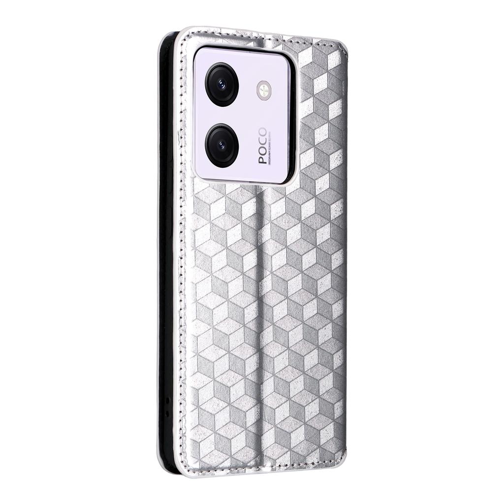 Для Xiaomi Poco M7 Pro 5G Чехол-кошелек Ромбовидный тисненый кожаный чехол для телефона