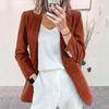 QICED Женские Винтажные Повседневные Однотонные Куртки и Пальто с Принтом Длинный Рукав Уникальный Дизайн