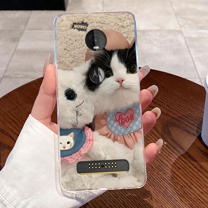 Casing For Motorola Moto Z4 Play Case Aesthetic Fashion Cute Cat Astronaut Soft Silicone Protective Cover Transparent Phone Case
