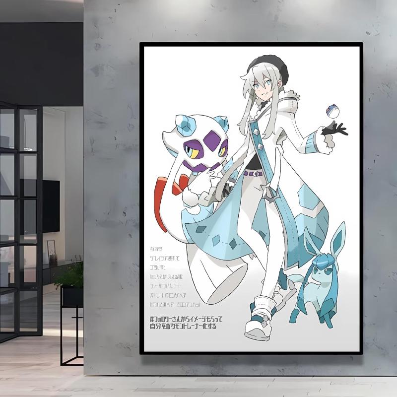 Hot Anime Poster Pokemon Akari Arceus Cartoon Character Picture High Quality Canvas Children's Room Home Decoration Paintings