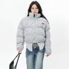 New Small Floral Full Print Stand Collar Short Cotton-padded Jacket Women's Winter Cotton-padded Clothes and Bread Coat.