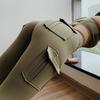 Женские леггинсы для йоги с высокой талией, однотонные, с несколькими карманами, Push Up, бесшовные, скинни, для фитнеса, спортивная одежда