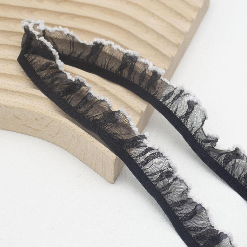 5 метров/лот 20 мм шириной Новое кружево из снежного шелка Одинарный край юбки Эластичная лента Гриб Детская одежда Эластичный головной убор Декоративное кружево