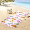 Colorful Dinosaur Pattern on Pink Background Beach towel quick-drying for travel outdoor sports jogging beach and swimming