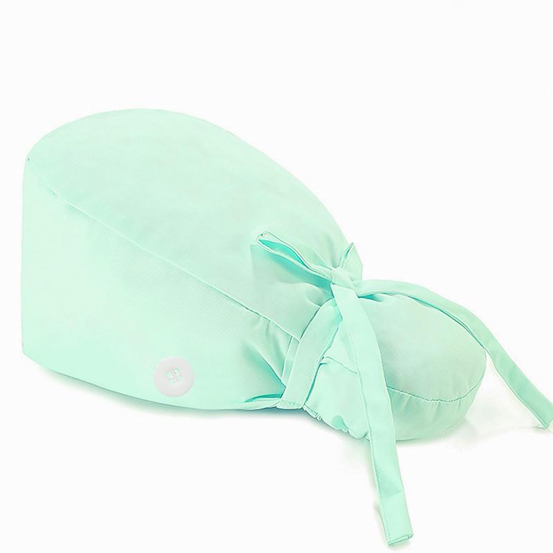 1 шт. с пуговицами однотонная шапочка медсестры с высоким хвостом регулируемая легко моется