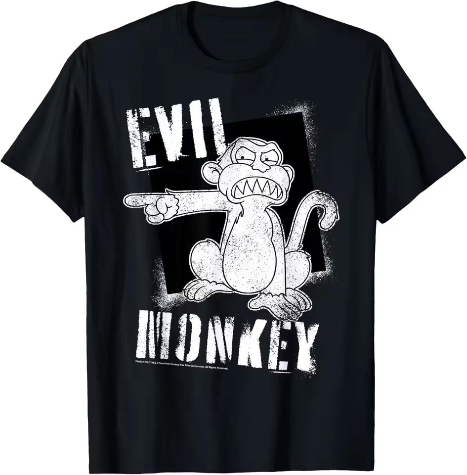 Family Guy Evil Monkey Angry Distressed Big Chest Poster T-Shirt