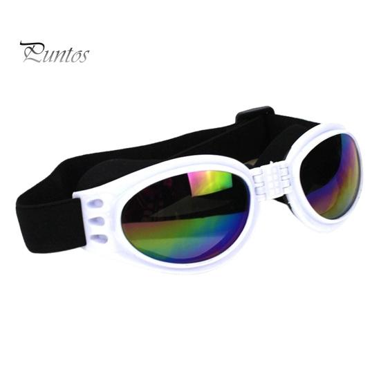 Dog Polarized Sunglasses Small Breed UV Protection Windproof Sun Glasses Pet Goggles Adjustable Folding Eye Wear with Elastic Band for Outdoor