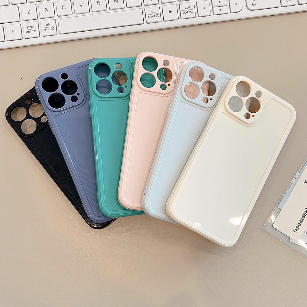 Маленькая и свежая фоторамка 14Pro Max Apple IPhone 15 Чехол для мобильного телефона 11 Однотонный 13 Силиконовый XS Подходит для 12 Мягкий X