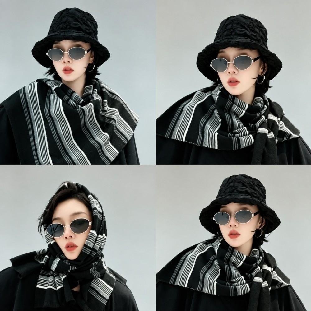 T-Shaped Shoulder Wrap Wool Blend Neck Warmer Fashion Knitted Shawl for Women
