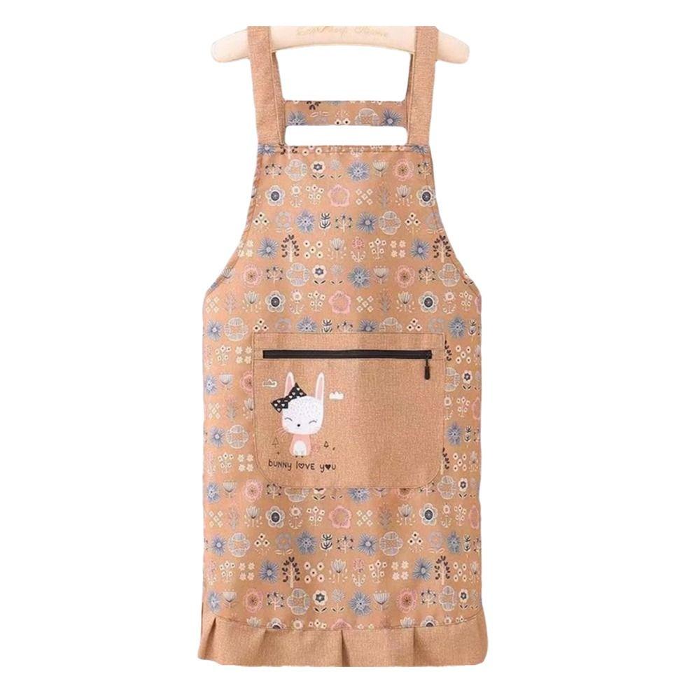 New Breathable Flower Kitchen Apron Cotton Korean Style Cooking Smock Wear-resistant Chef Apron for Women Girl