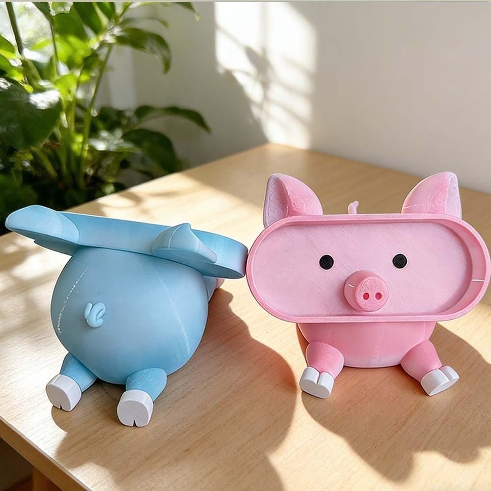 Portable Phone and Eyeglass Holder PLA Pig Stationery Storage Box Eyewears Storage Box School