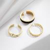 Элегантное и универсальное модное регулируемое кольцо из трех частей, простое геометрическое кольцо, популярные женские украшения