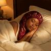 Polyester Sleep Cap Long Length Hair Bonnet Soft Texture Hair Cap  Beauty Care