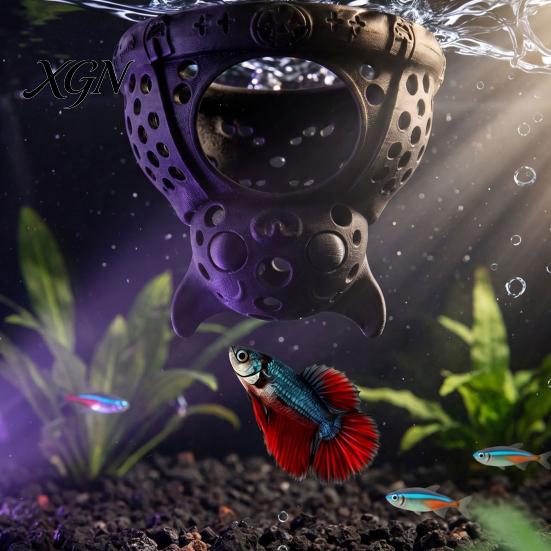Hideout for Betta Xmas Aquarium Hideout, Shrimp Cave Shelter, Christmas Stocking Fish Tank Landscaping Hide, Halloween Bat Tanks