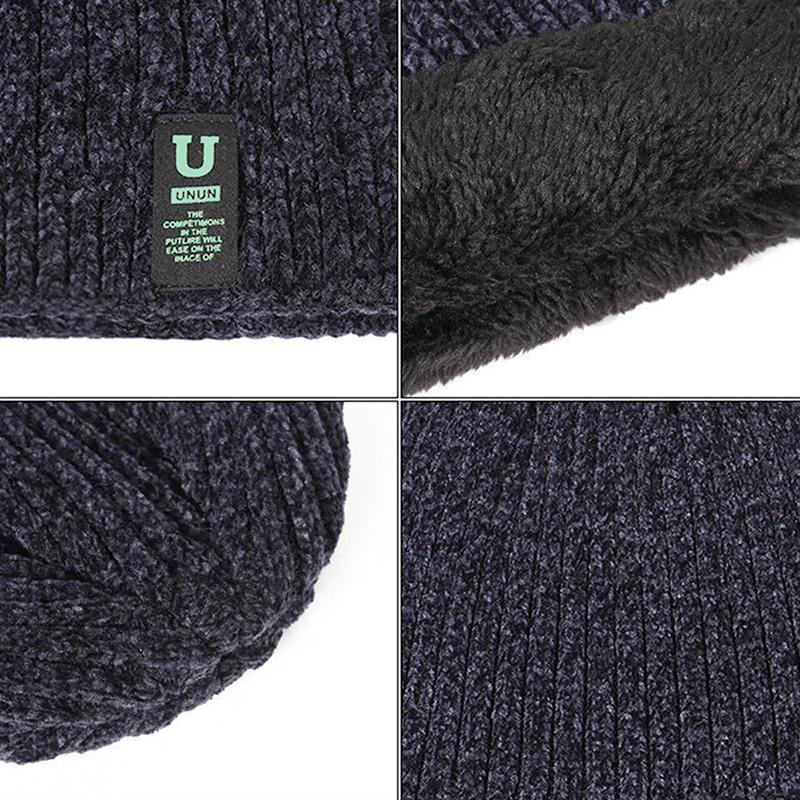 New Unisex Two-Tone Winter Hats Add Fur Lined Men And Women Fashion Warm Beanie Cap Casual Winter Knitted Hats