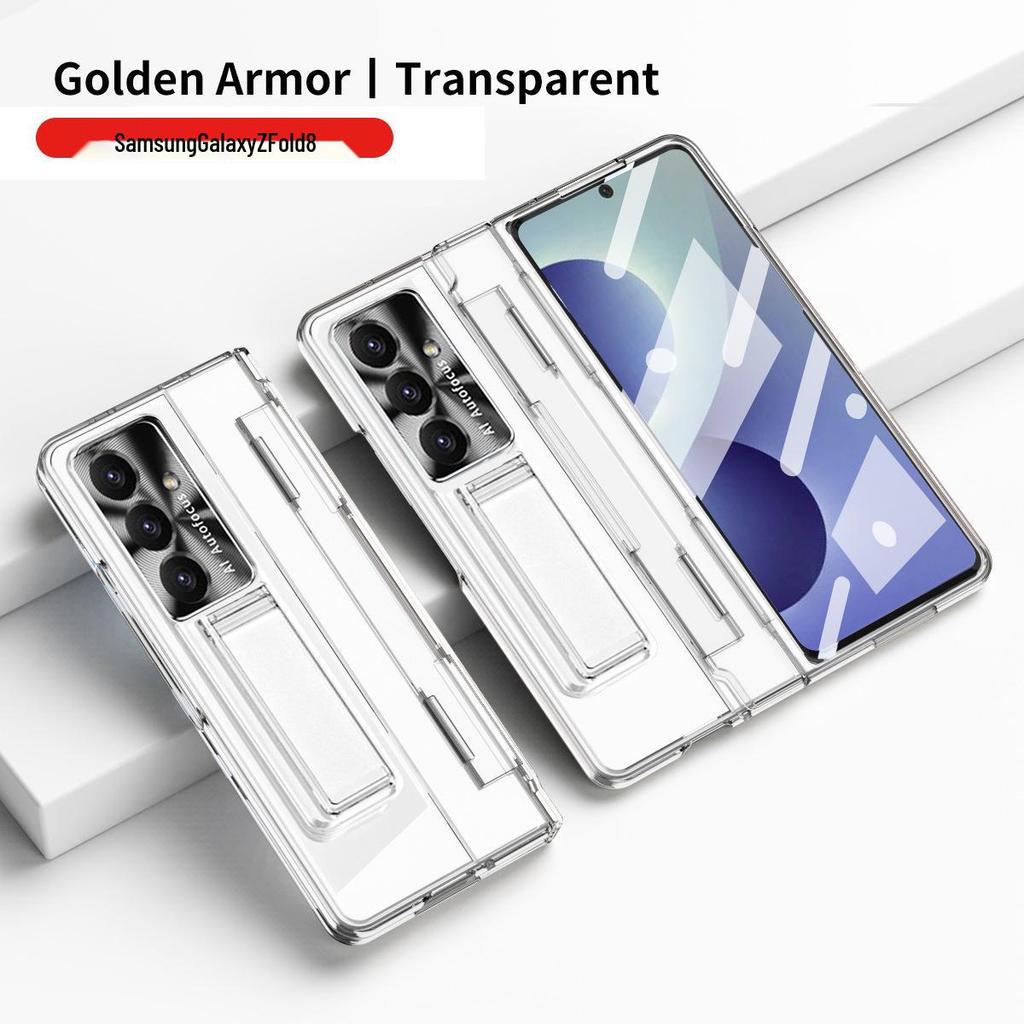 Защитный чехол для Samsung ZFold7 с плоским шарниром, электроплакированной пленкой для объектива и кожаным дизайном (Совместим с FOLD6 и W22)
