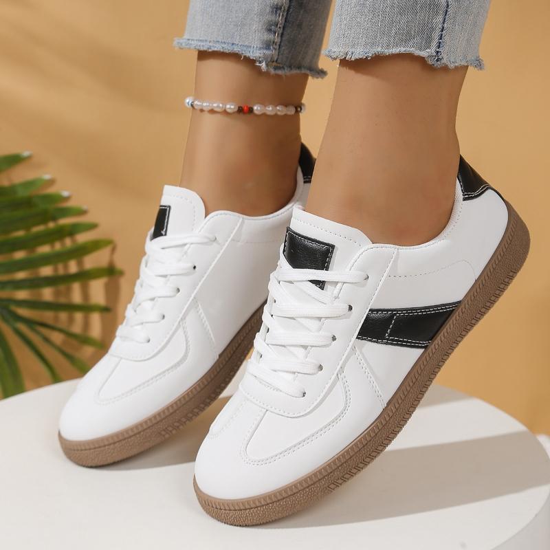 Летние Новые Женские Вулканизированные Туфли Круглый Носок Шнуровка Спортивная и Повседневная Обувь Модная и Универсальная Женская Обувь