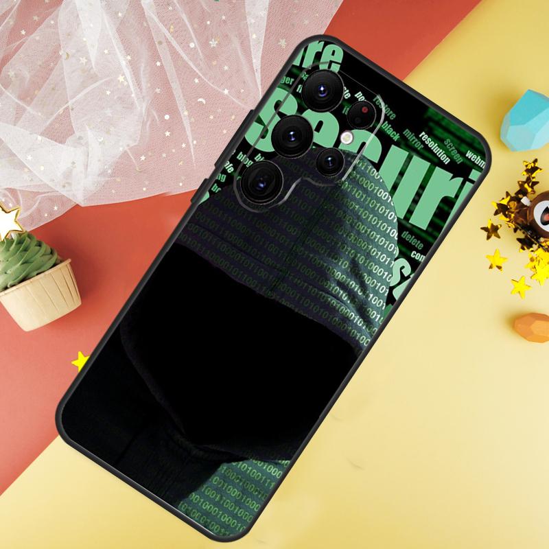 Hacker Binary Matrix Rain Phone Case For Samsung Galaxy S25 Ultra S21 S20 S22 S23 Ultra S9 S10 Plus S24 FE Cover Coque