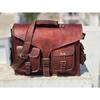 Мужская натуральная винтажная коричневая кожаная сумка через плечо сумка для ноутбука портфель