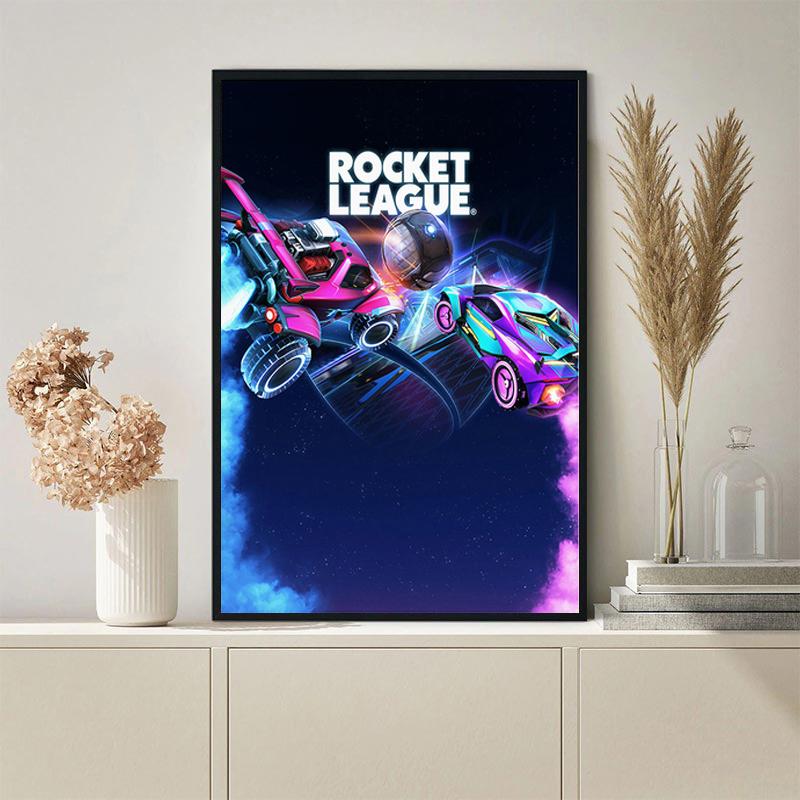 Ракетная Лига, игровой постер, декор для комнаты, видеоигры, неоновые автомобильные принты, настенное искусство, современная комната для мальчика, гостиная, домашний декор, холст, живопись
