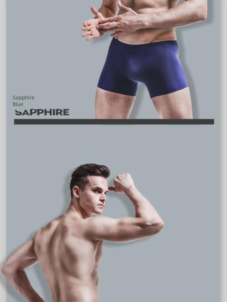 Мужские летние ультратонкие прозрачные трусы-боксеры Ice Silk 3D Punching