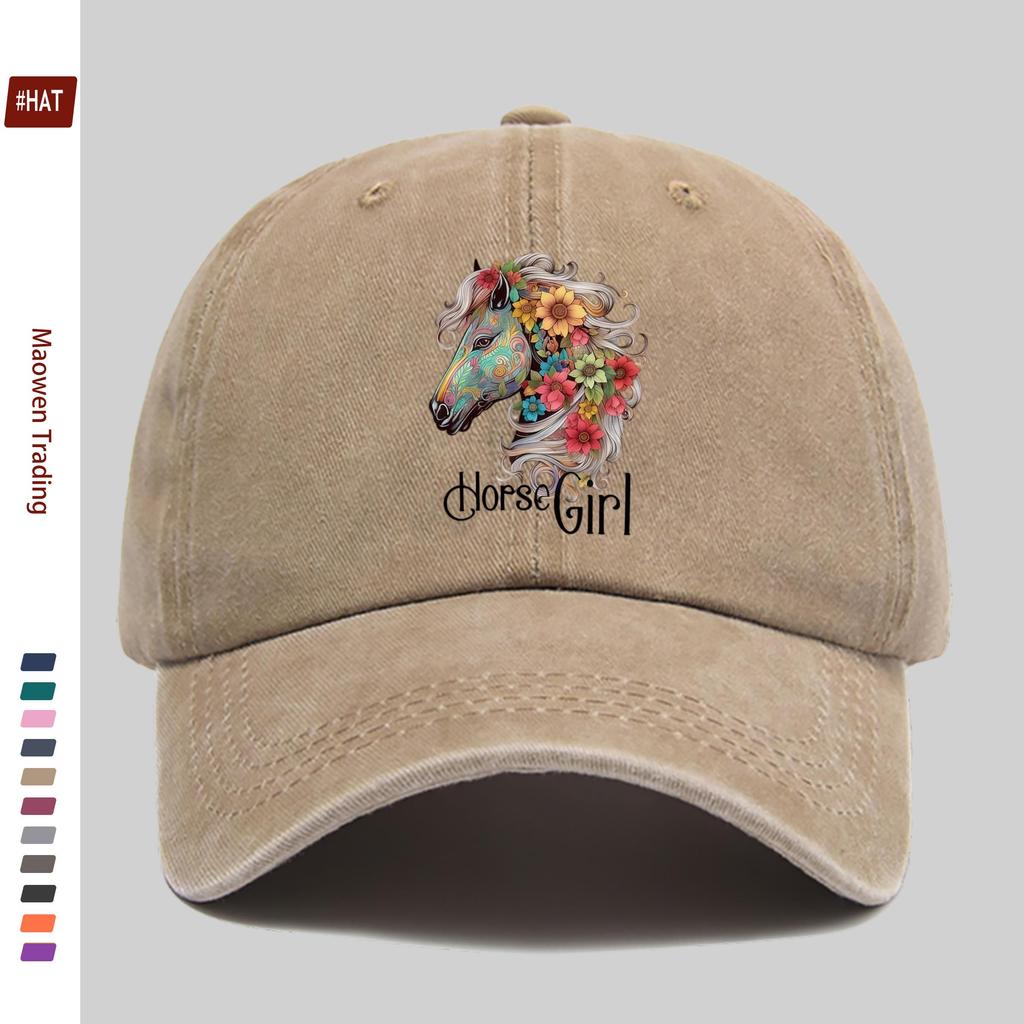 pc pcs Horse  Floral Print Trucker Hat Suitable for Dating Outdoor Sports Beach Vacations Fishing Cycling Parties  Adju