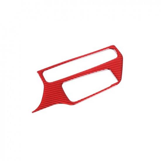 Red Carbon Fiber Center Gear Shift Box Panel Cover Trim For Toyota Supra 19-22