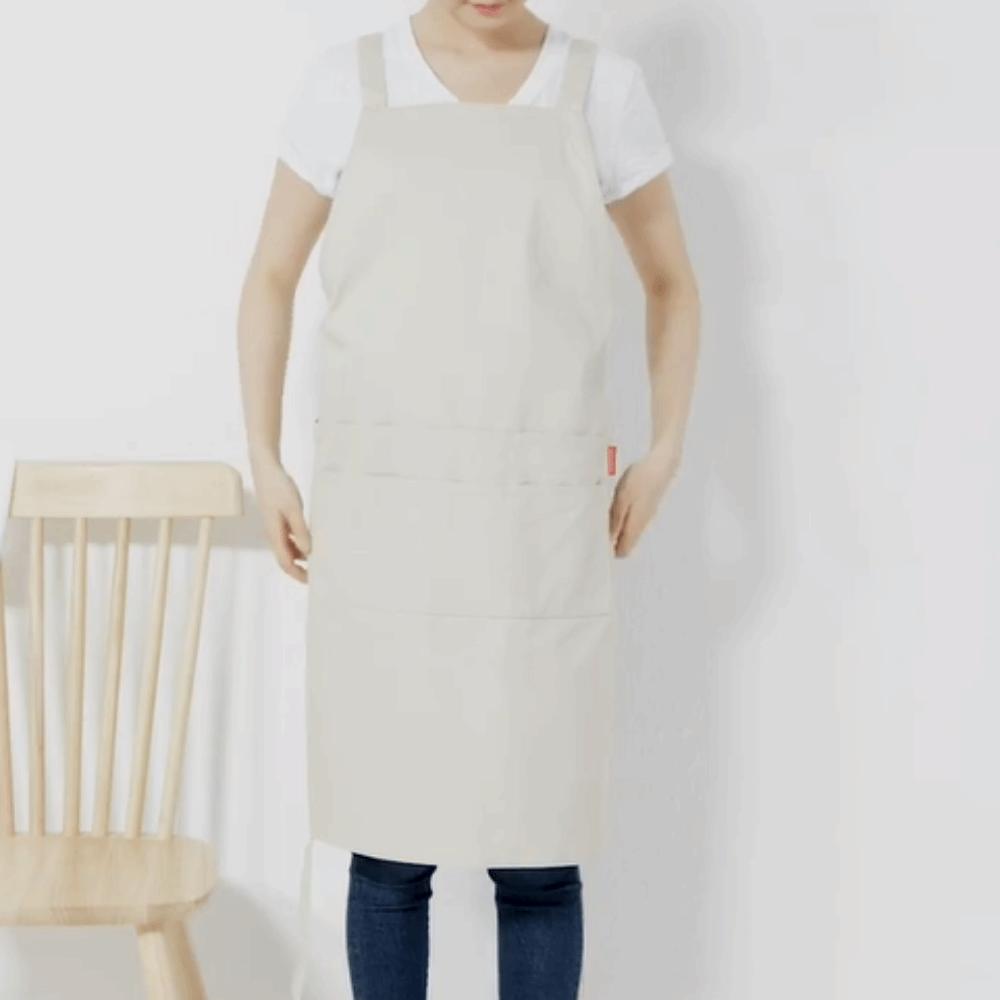 Хлопковый фартук в японском стиле, с лямкой через шею, унисекс, рабочий фартук, бытовой водонепроницаемый фартук, для дома