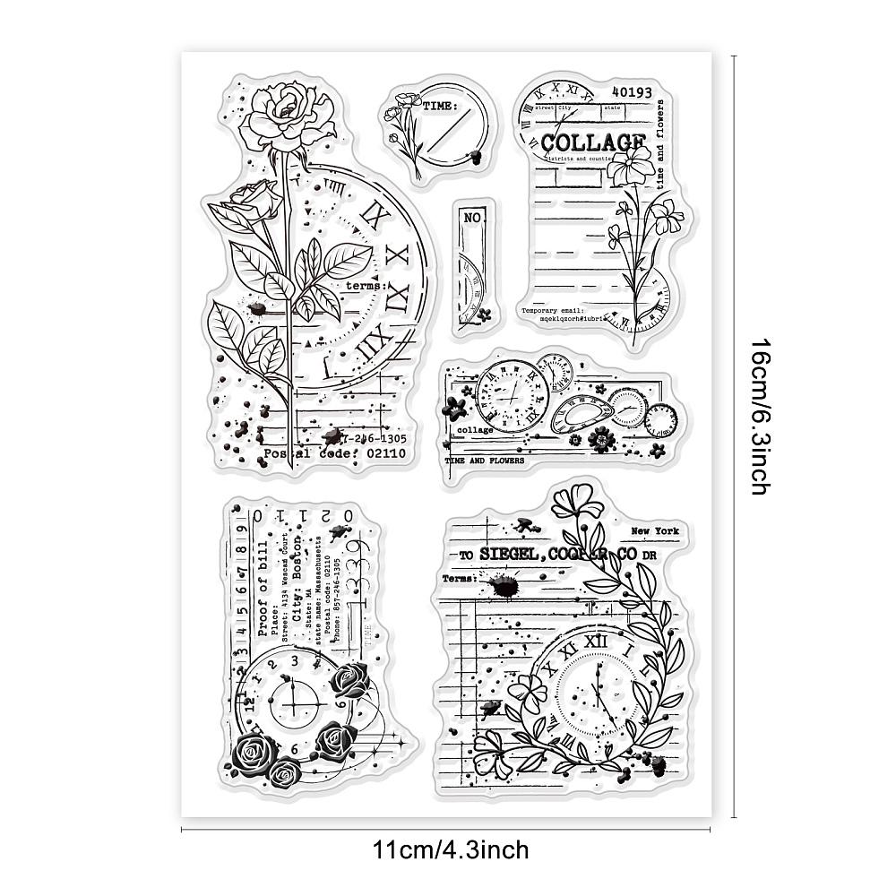 Custom PVC Plastic Clear Stamps for DIY Scrapbooking Photo Album Decorative Cards Making Clock 160x110x3mm