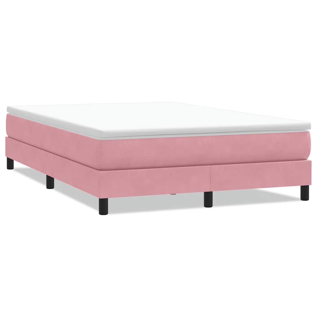 Box Spring Bed without Mattress Pink 140 x 220 cm Velvet