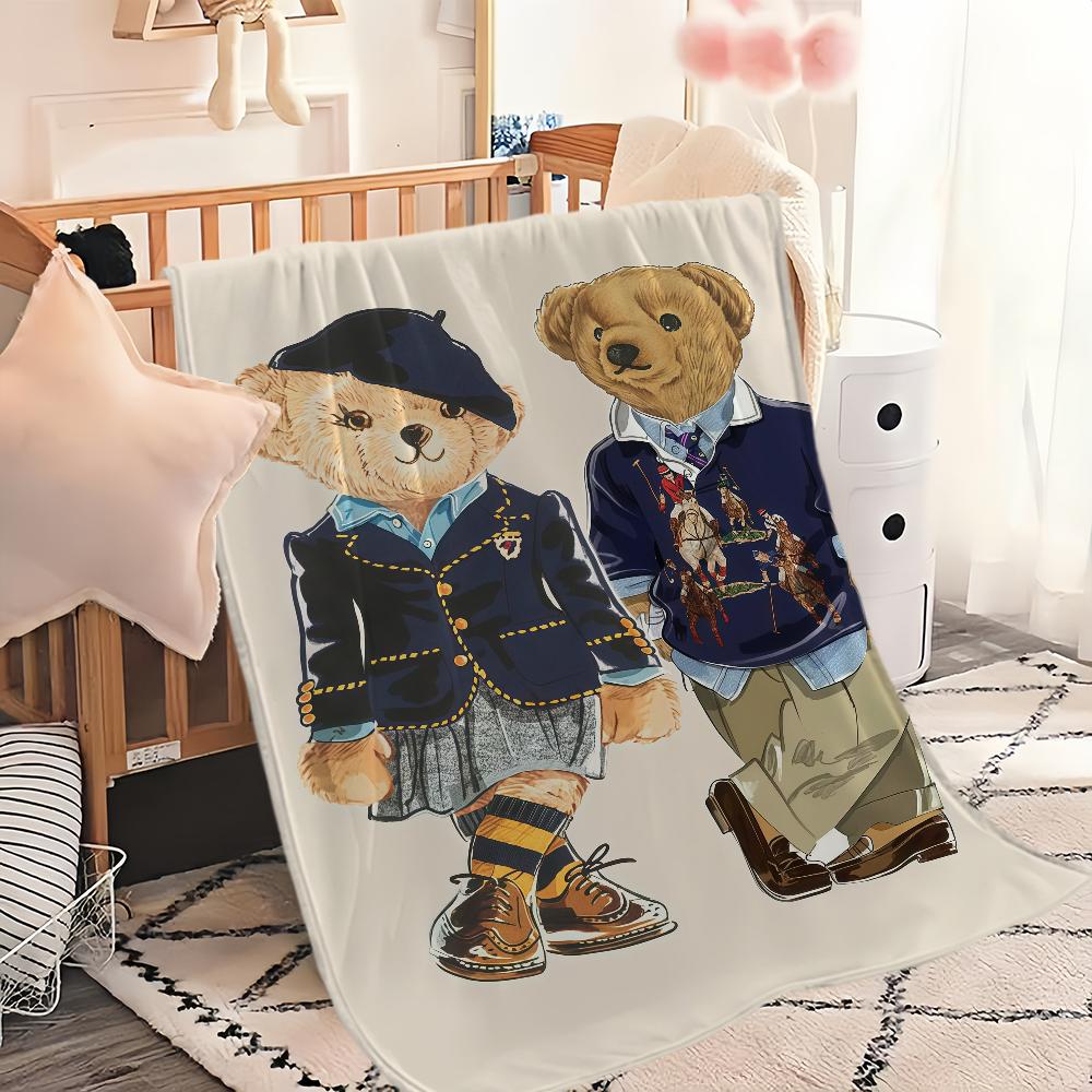 Fashion P-Polo B-Bears Luxury Blanket Soft Comfortable Nap Plush Suitable For Iiving Room Office Bedroom Birthday Home Kid Gift
