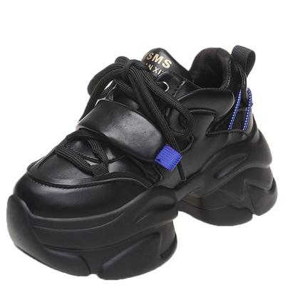 Модные зимние женские теплые кроссовки на платформе из кожи повседневные кроссовки массивные туфли каблук 8 см осенние туфли на танкетке увеличивающие рост спортивные туфли